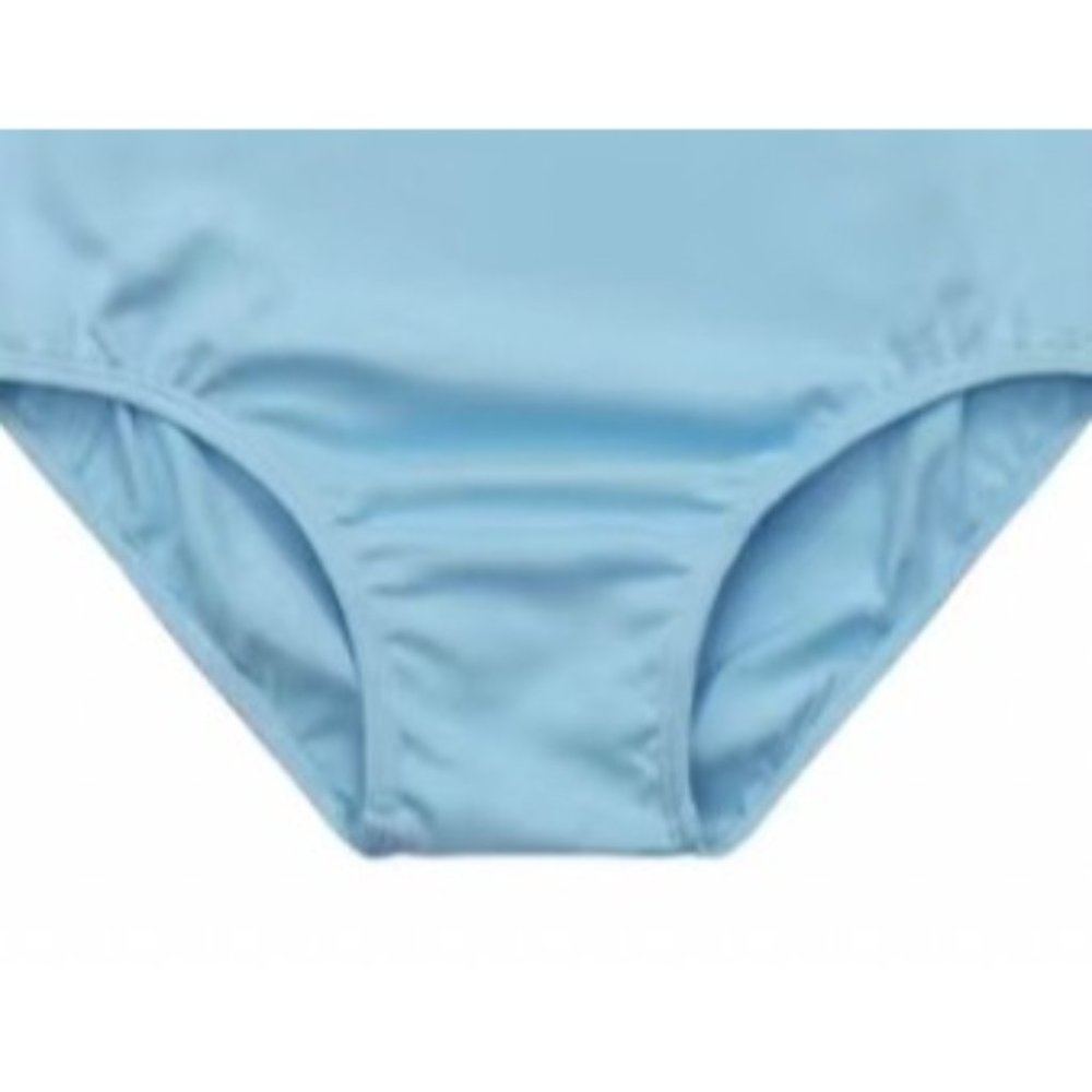 Danskin Childs Leotard Sky Blue Short Sleeve Scoop Neck Small Large Dance - Picture 4 of 11